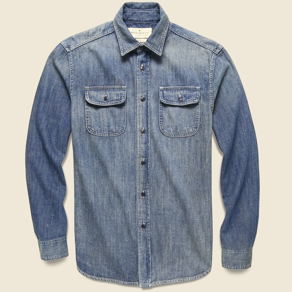 Earl Selvedge Denim Shirt - Washed Indigo
