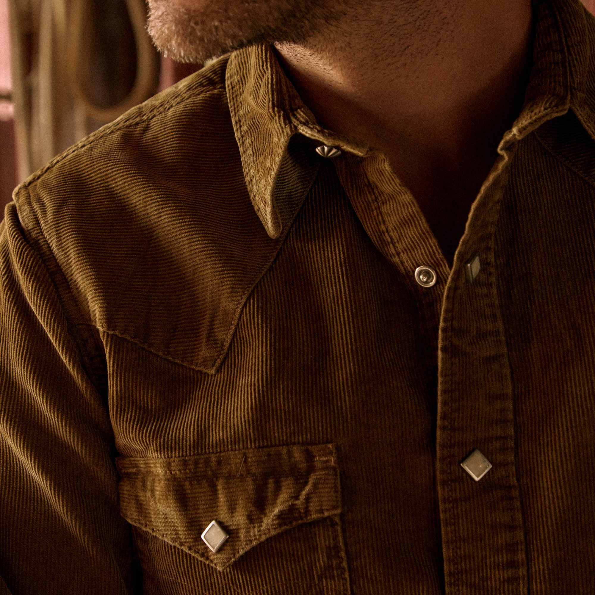 
                          Slim Fit Corduroy Western Shirt - Tan - RRL - STAG Provisions - Tops - L/S Woven - Corduroy
                        