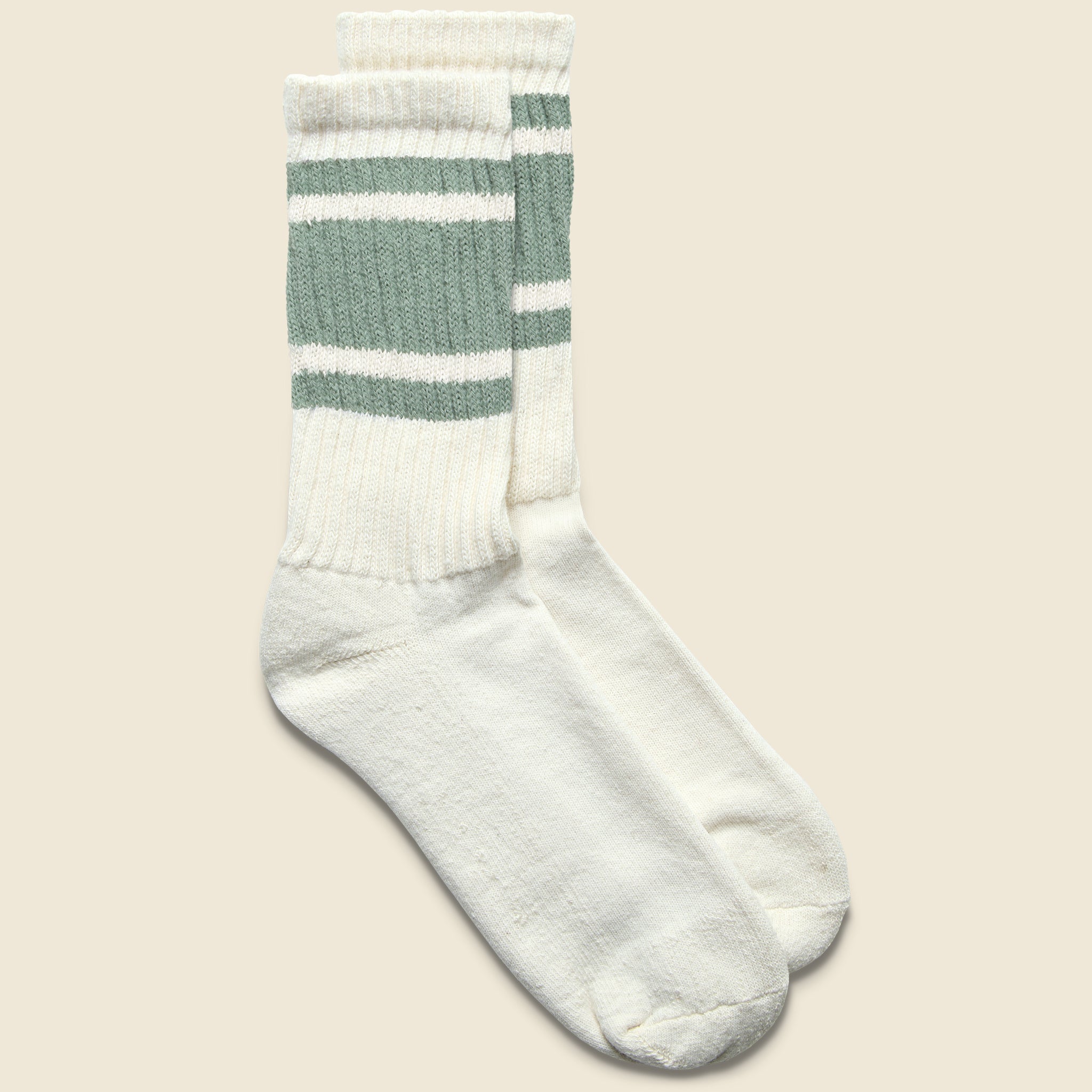 Retro Mono Stripe Crew Sock - Sage - American Trench - STAG Provisions - Accessories - Socks