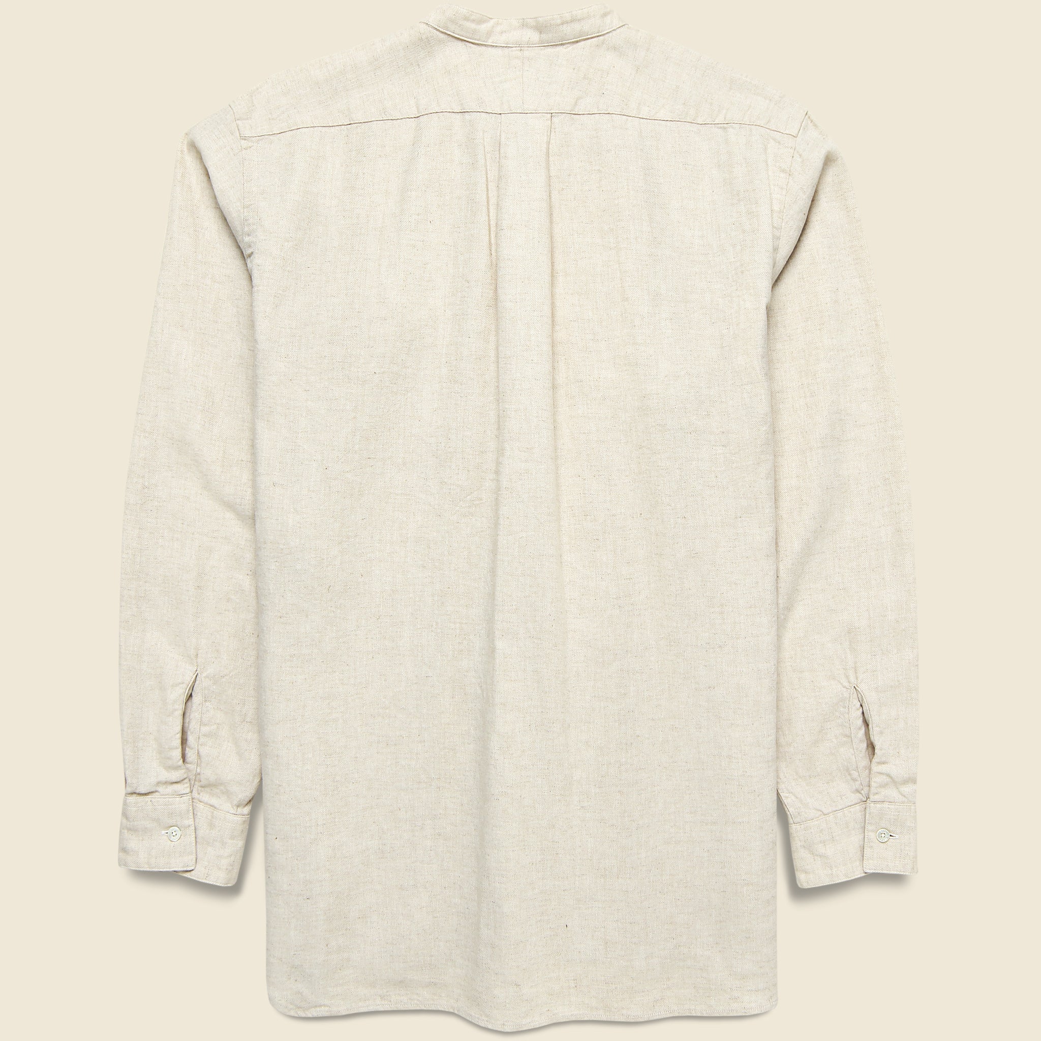 Band Collar Herringbone Pullover - Natural - BEAMS+ - STAG Provisions - Tops - L/S Woven - Solid