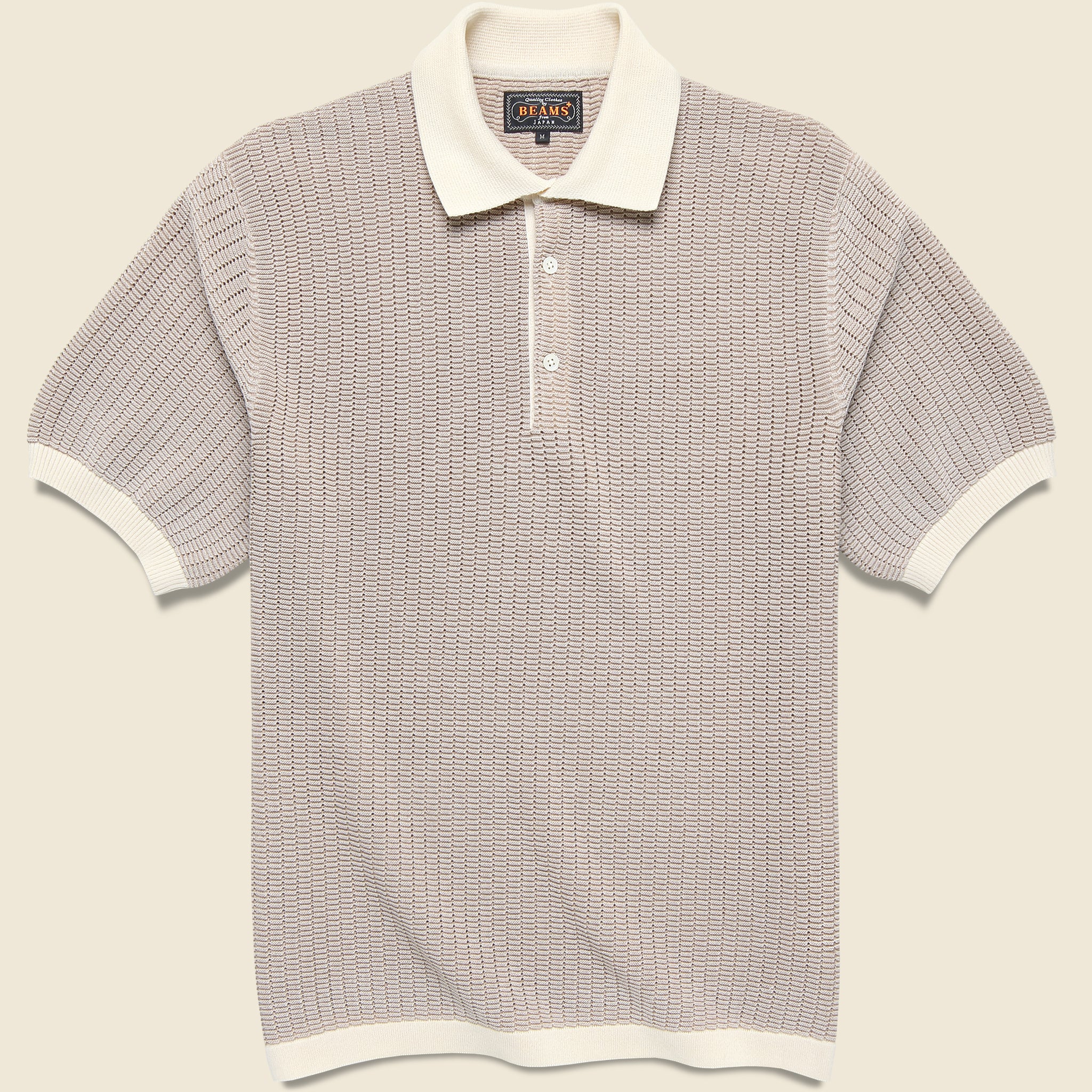 Washi Knit Polo - Off White - BEAMS+ - STAG Provisions - Tops - S/S Knit