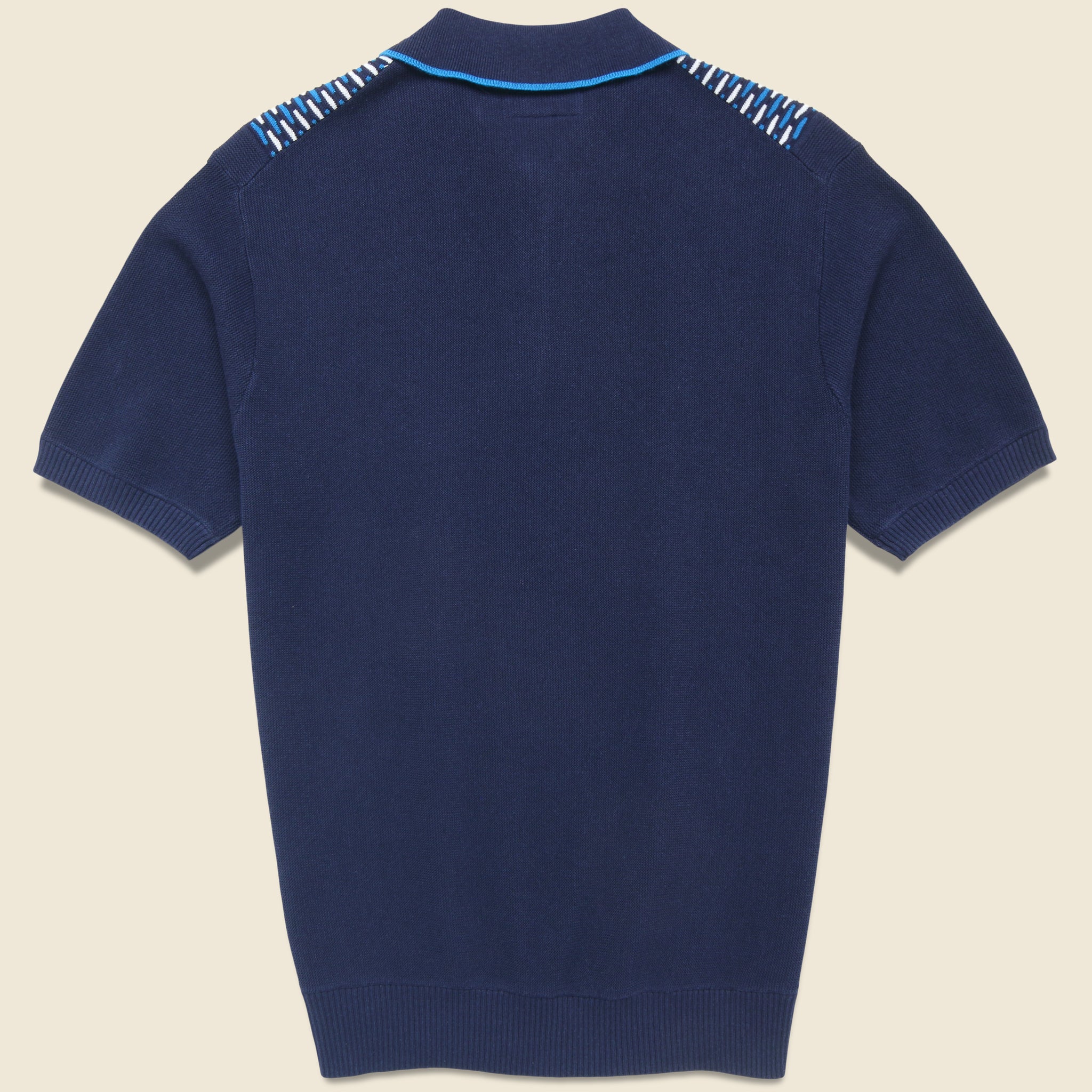 Jacquard Knit Polo - Navy - BEAMS+ - STAG Provisions - Tops - S/S Knit
