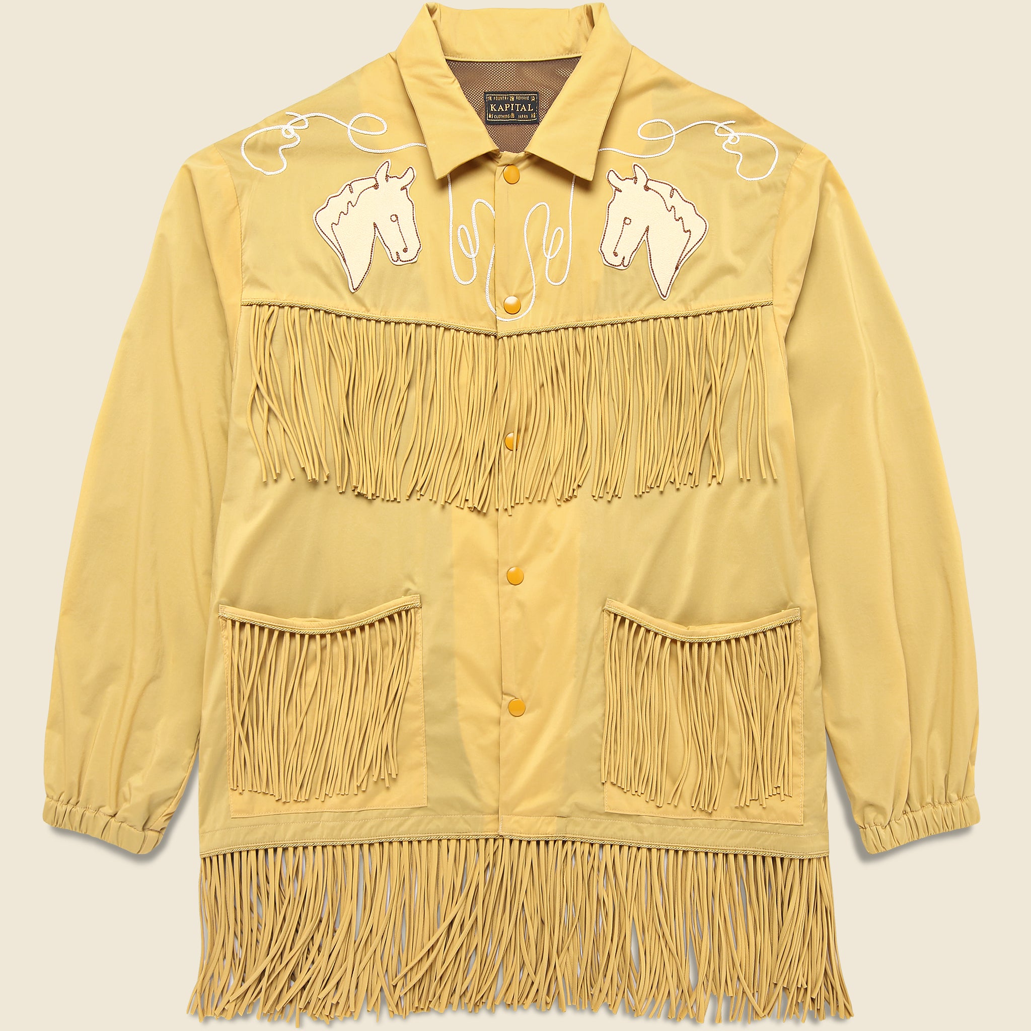 Fringed Coach Jacket - Mustard