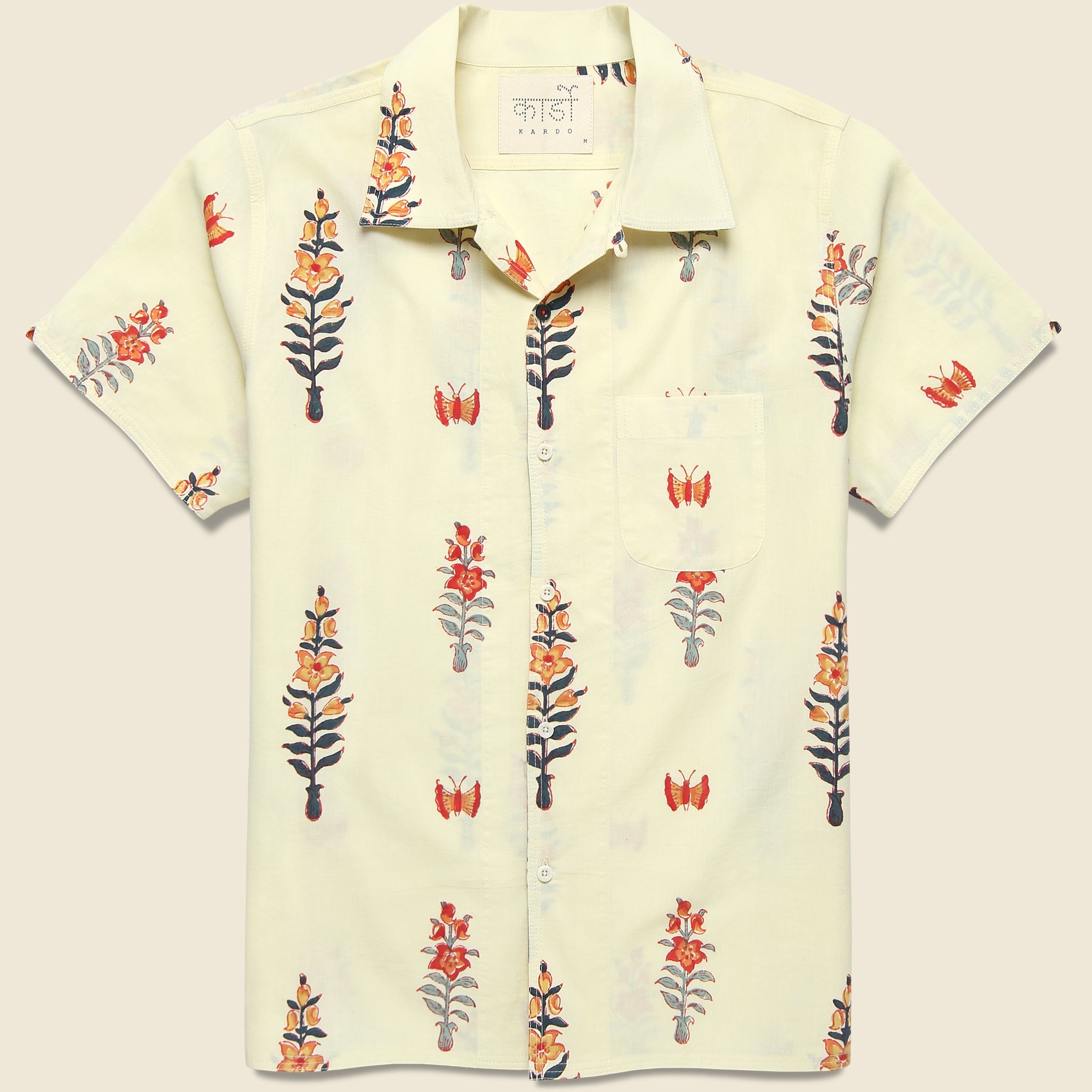 Floral Block Print Shirt - Cream - Kardo - STAG Provisions - Tops - S/S Woven - Floral