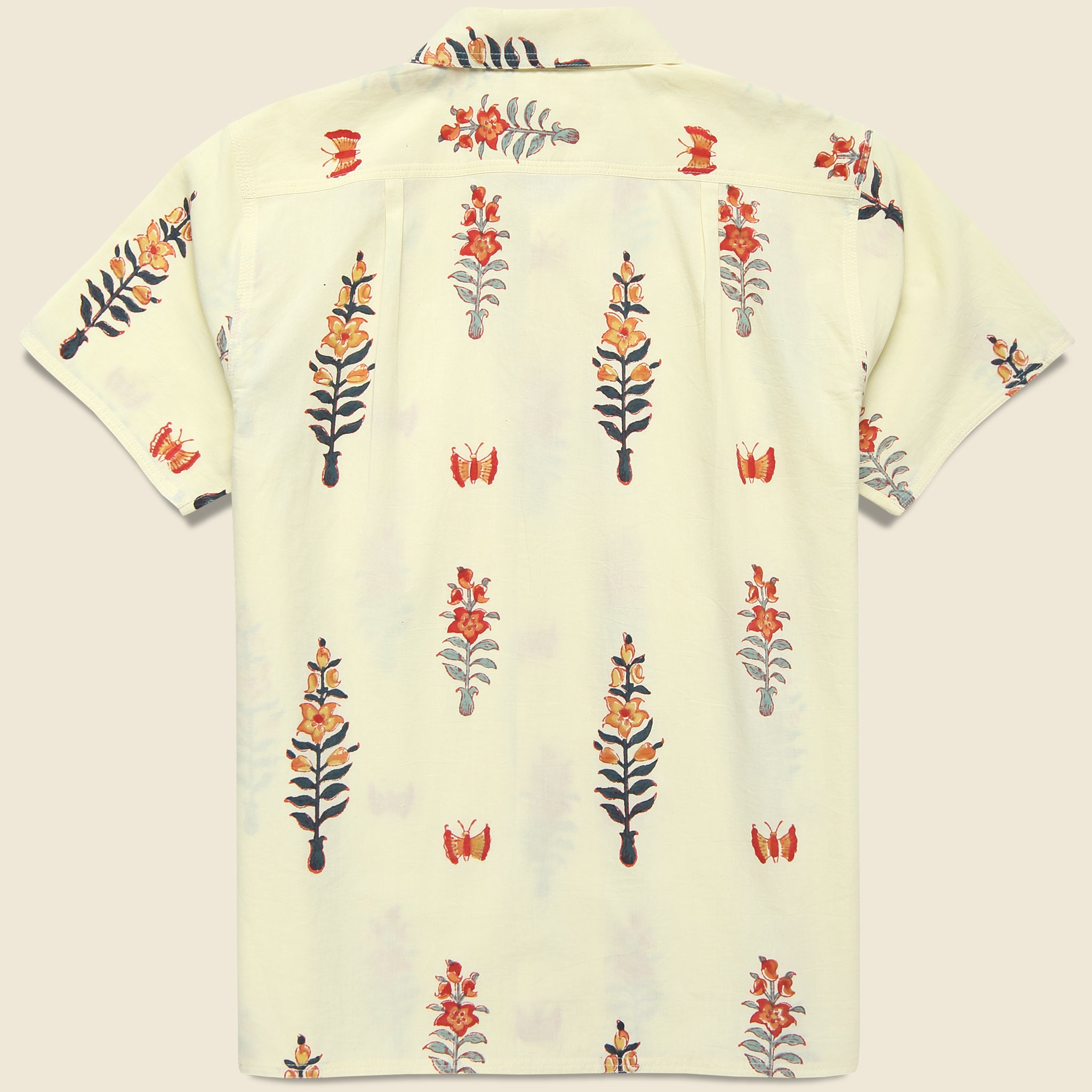 Floral Block Print Shirt - Cream - Kardo - STAG Provisions - Tops - S/S Woven - Floral