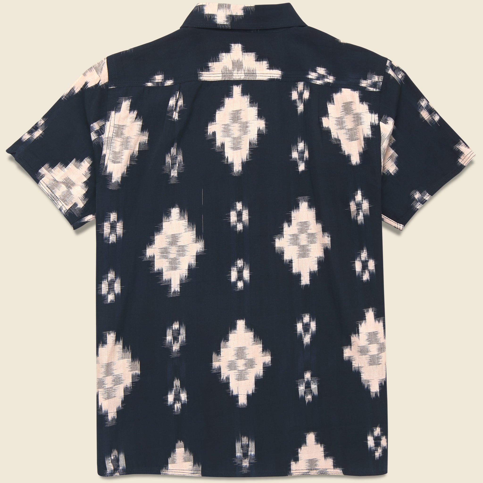 Handwoven Ikat Shirt - Black - Kardo - STAG Provisions - Tops - S/S Woven - Other Pattern