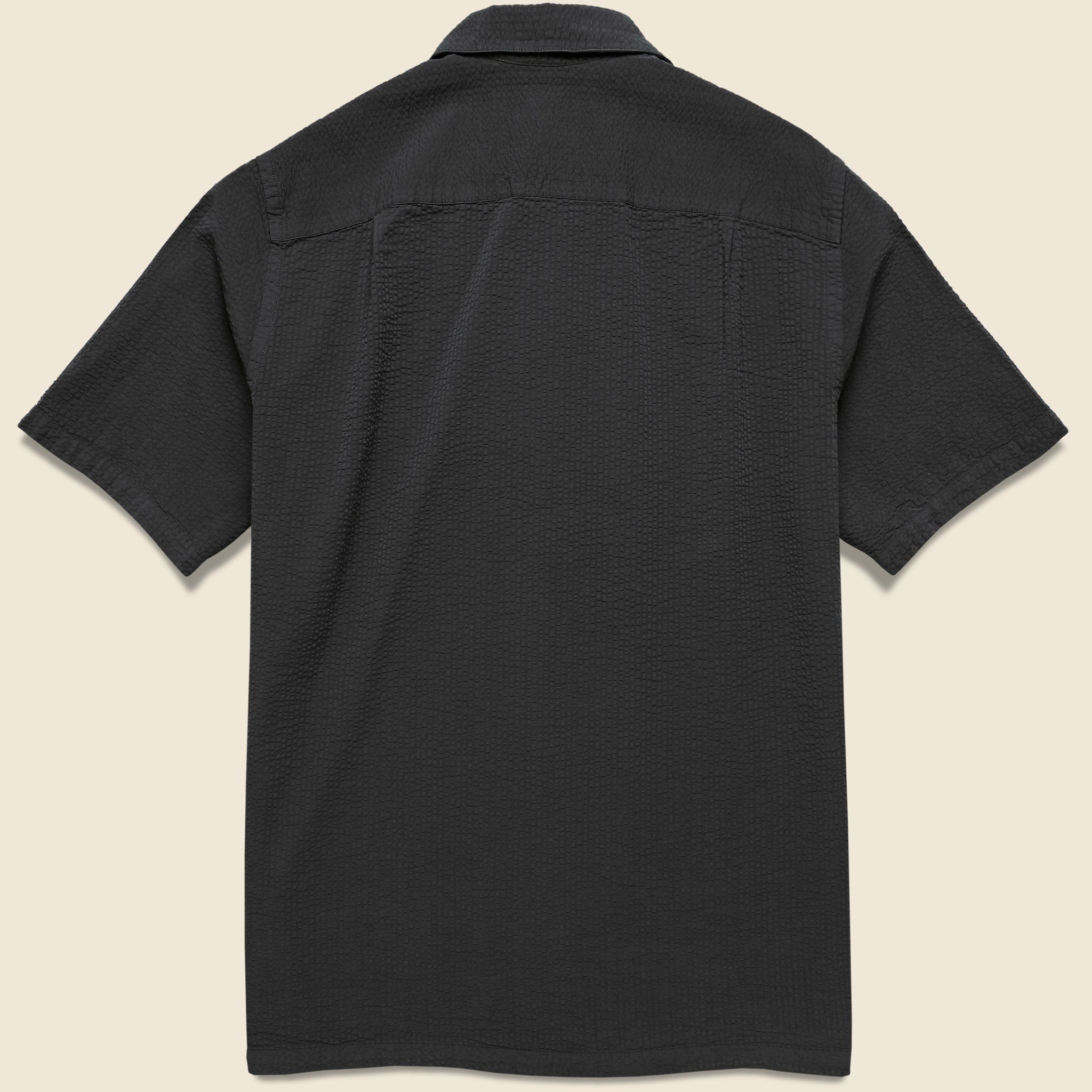Seersucker Camp Shirt - Black - Portuguese Flannel - STAG Provisions - Tops - S/S Woven - Seersucker