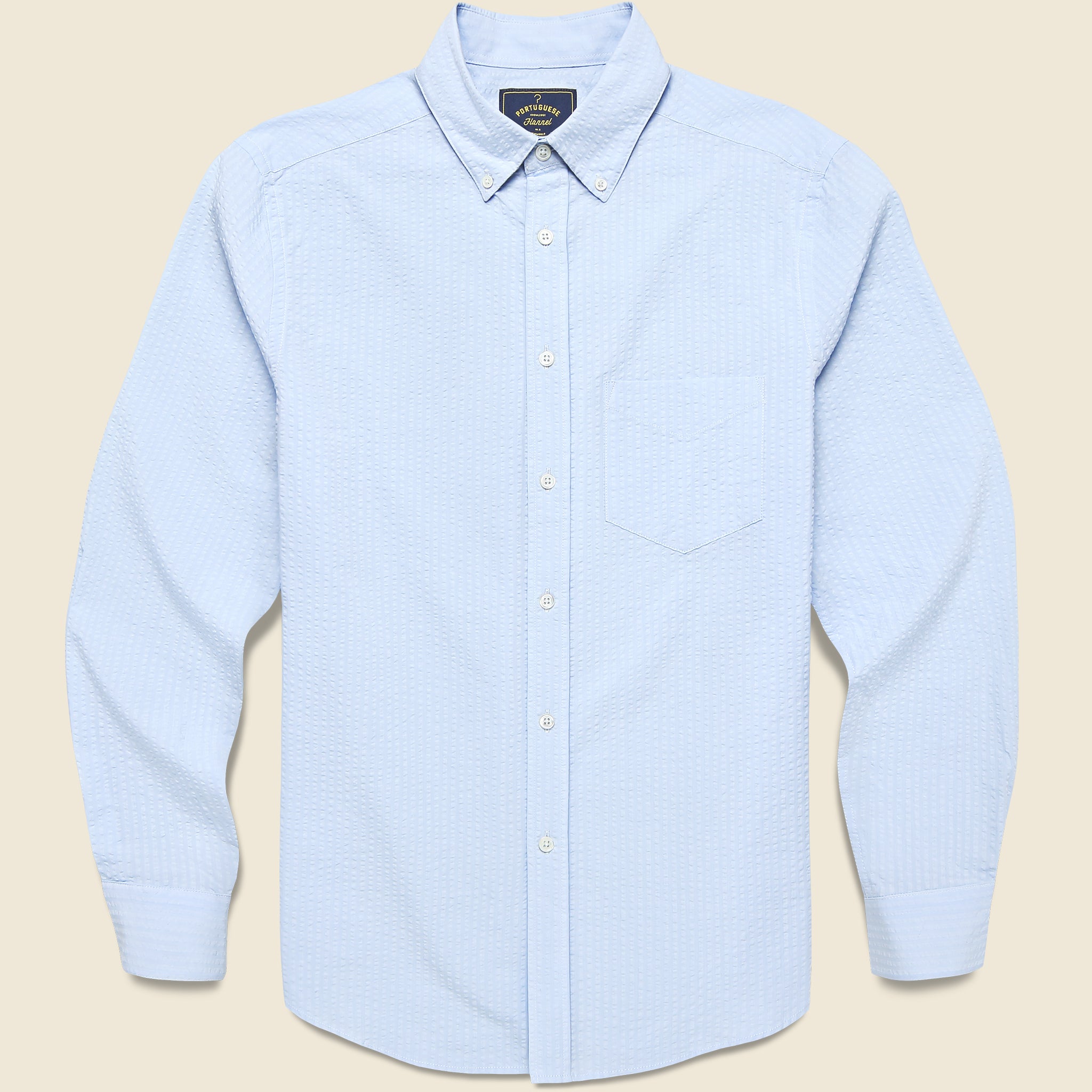 Pacifico Seersucker Shirt - Light Blue - Portuguese Flannel - STAG Provisions - Tops - L/S Woven - Seersucker