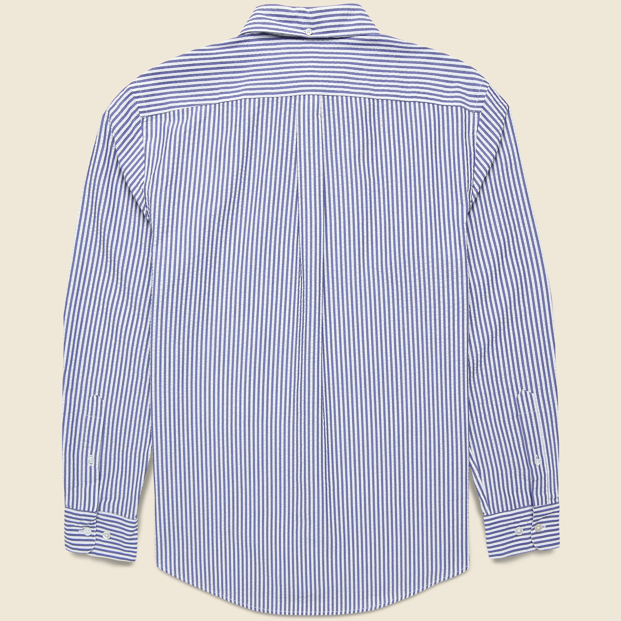 Pacifico Seersucker Shirt - Blue Stripe - Portuguese Flannel - STAG Provisions - Tops - L/S Woven - Seersucker