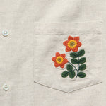 Embroidered Spring Camp Shirt - Natural - Portuguese Flannel - STAG Provisions - Tops - S/S Woven - Floral