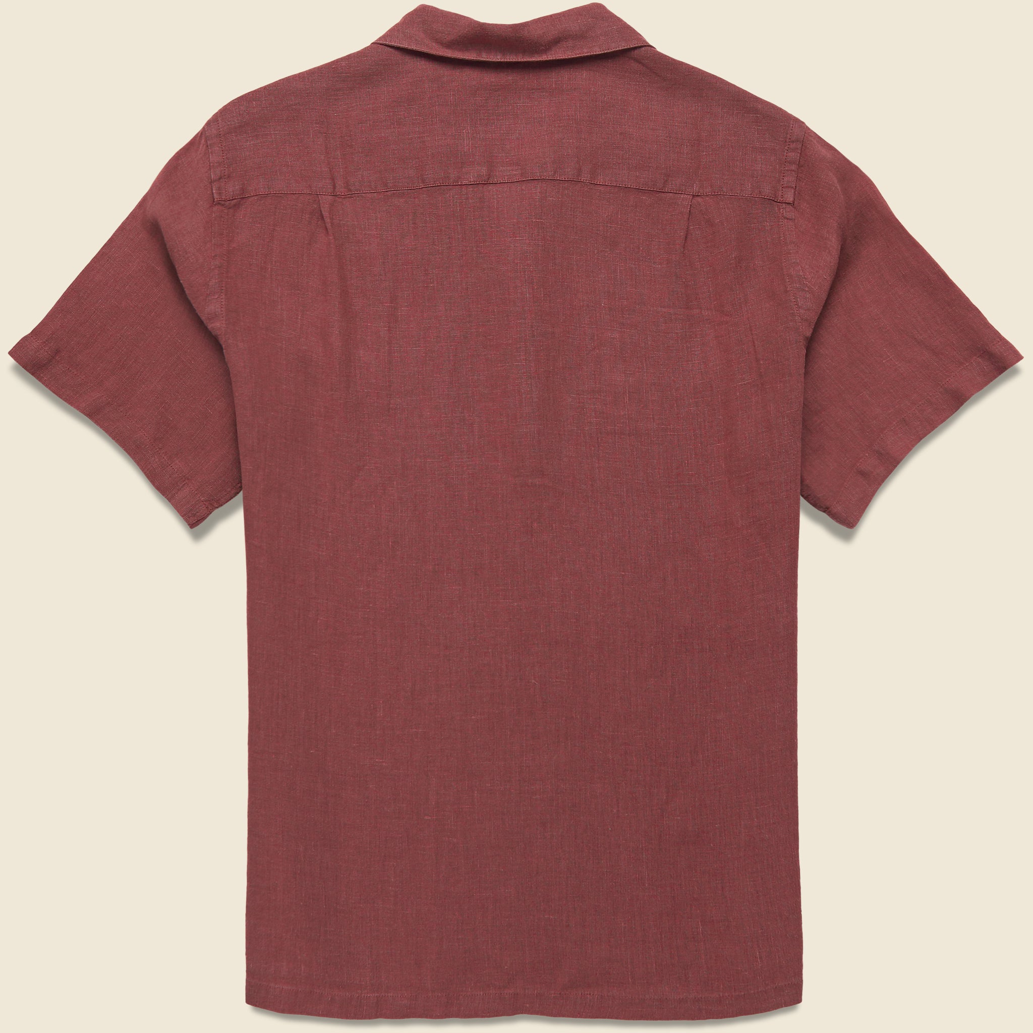 Linen Camp Shirt - Bordeaux - Portuguese Flannel - STAG Provisions - Tops - S/S Woven - Solid