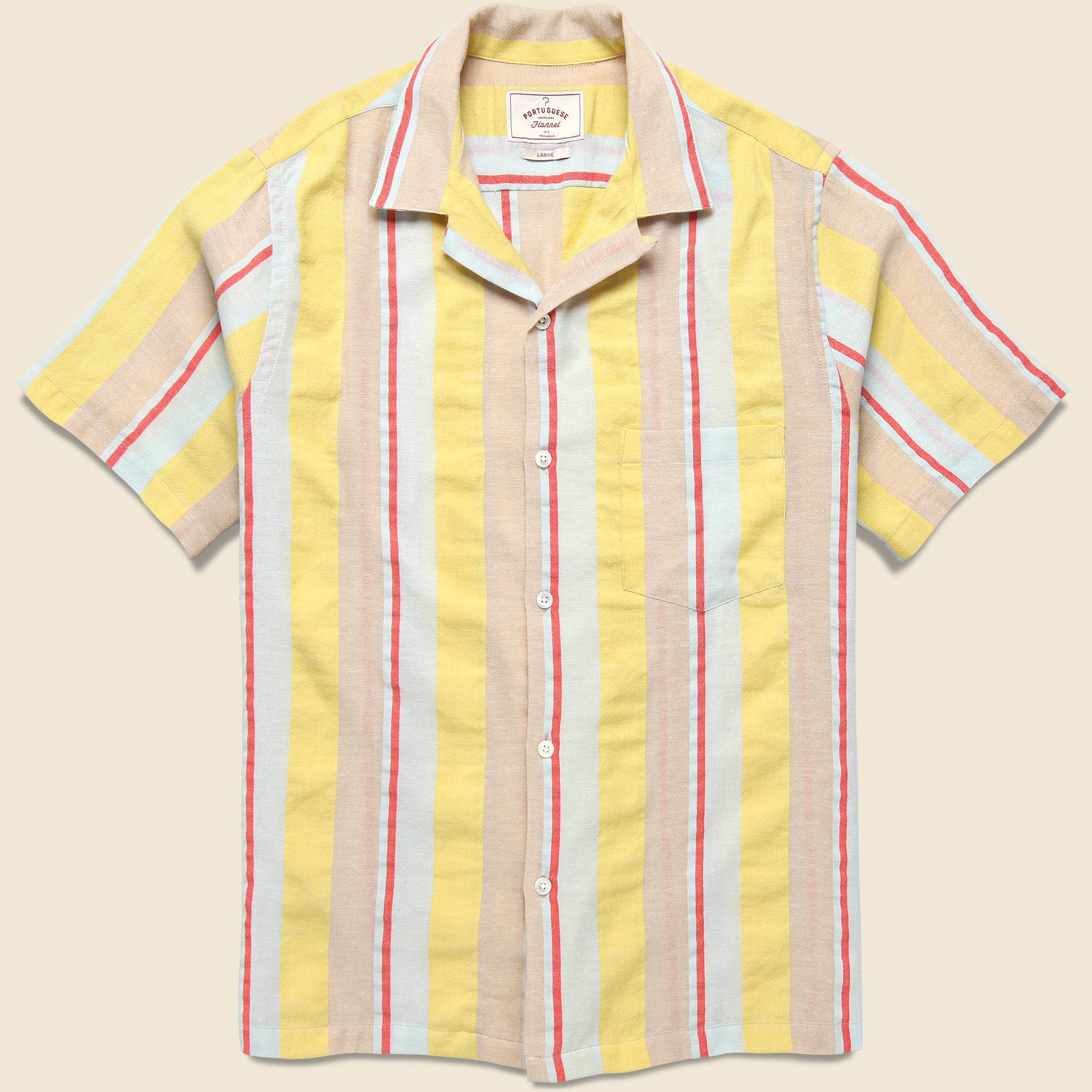 Striped Boat Camp Shirt - Yellow - Portuguese Flannel - STAG Provisions - Tops - S/S Woven - Stripe