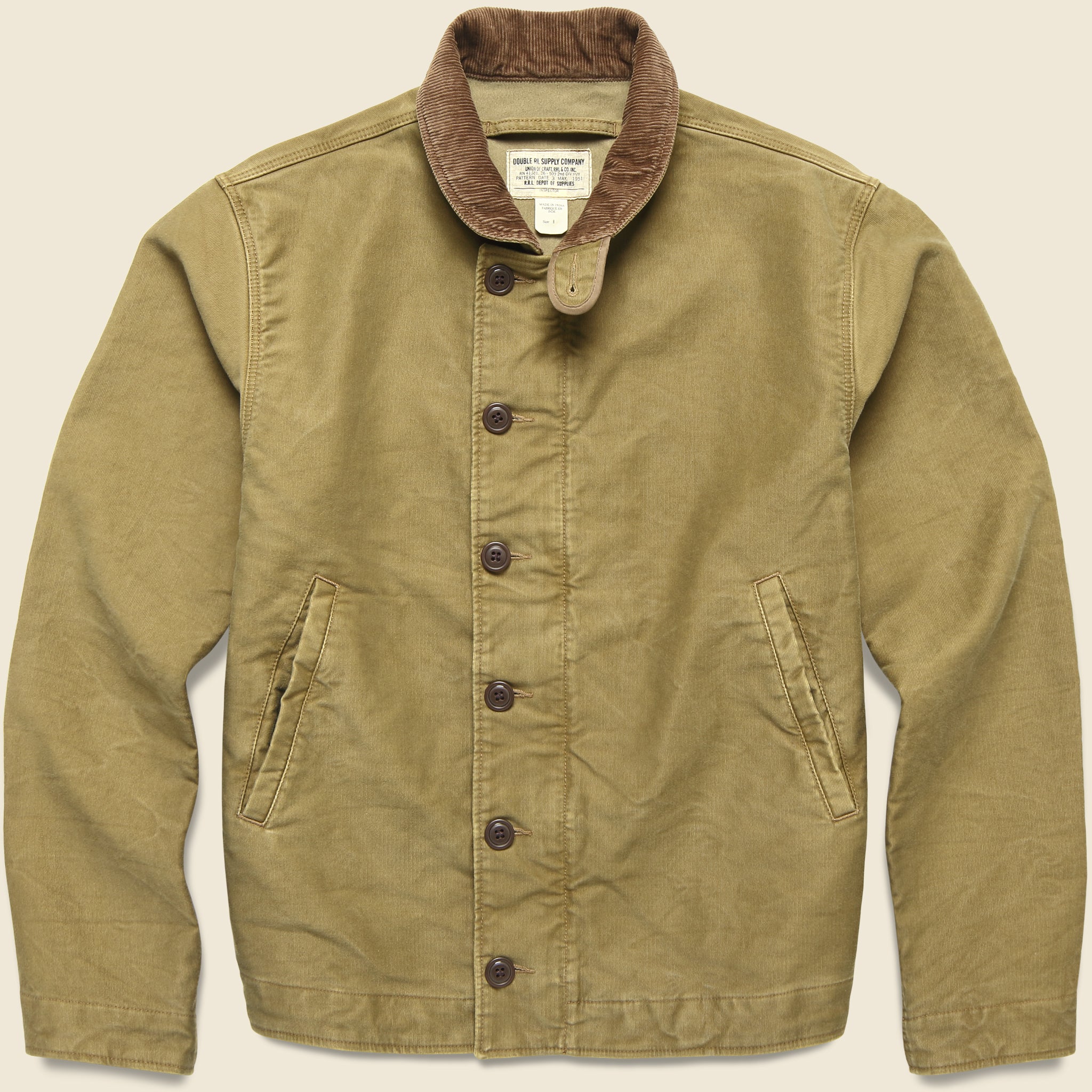 Corduroy Collar Deck Jacket - Khaki (Copy) - RRL - STAG Provisions - Outerwear - Coat / Jacket