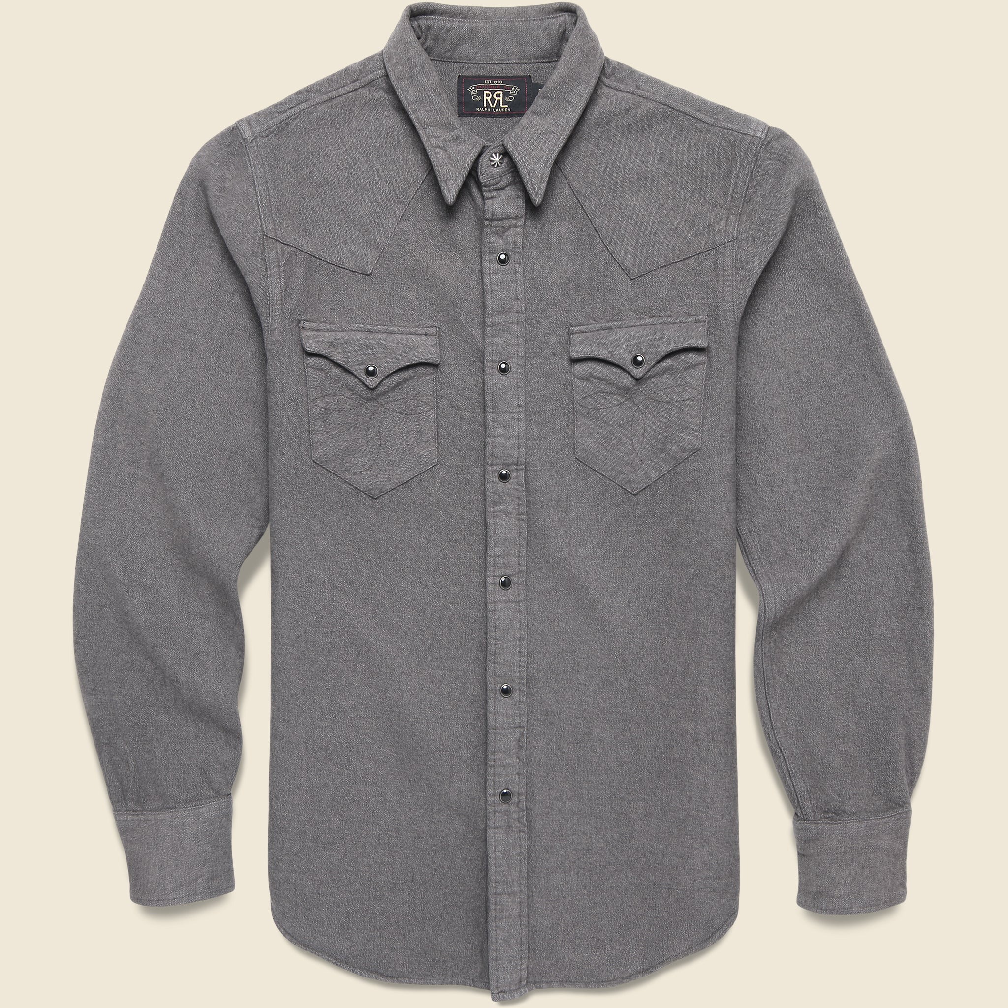 Buffalo Western Shirt - Gray - RRL - STAG Provisions - Tops - L/S Woven - Solid