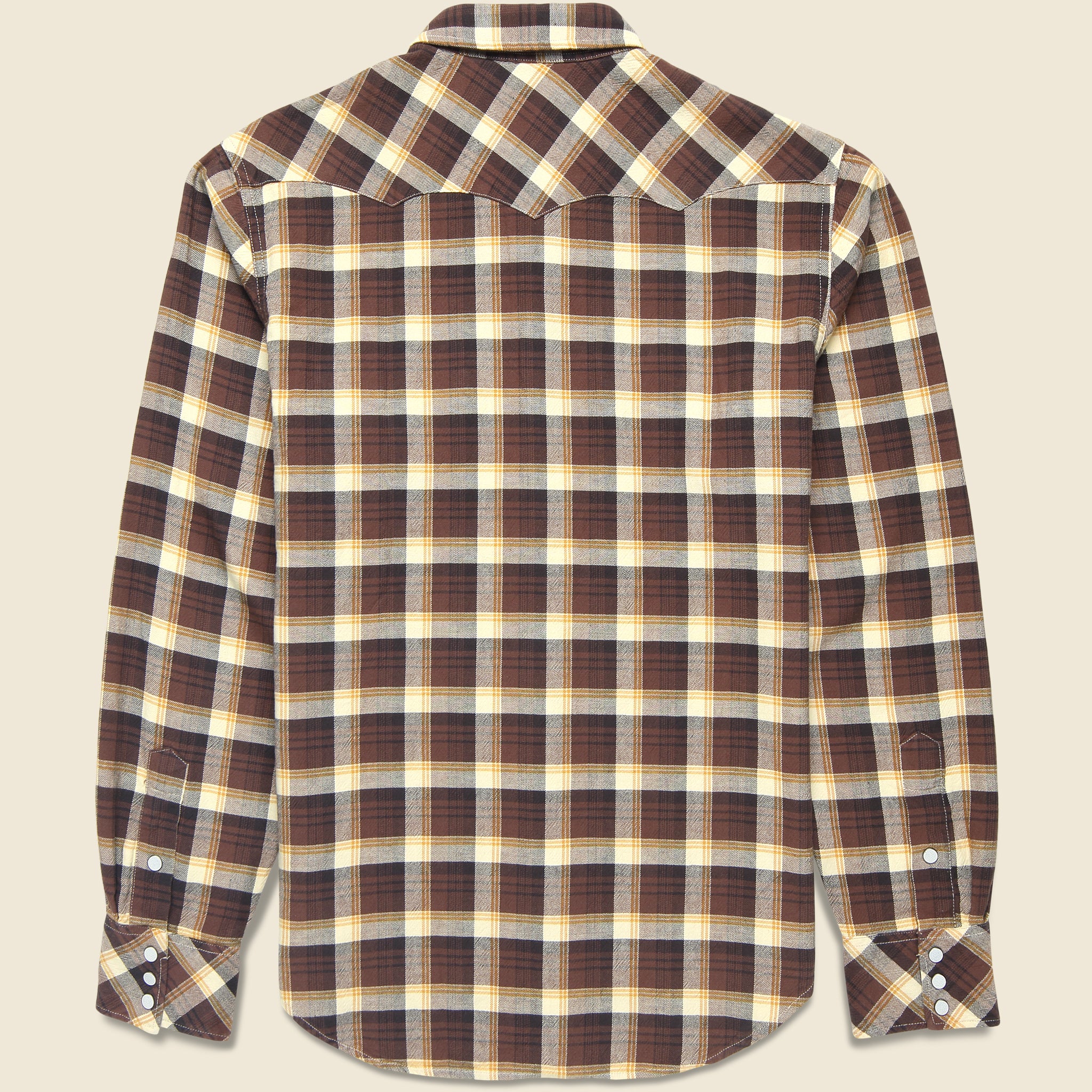 Slim Fit Plaid Western Shirt - Brown - RRL - STAG Provisions - Tops - L/S Woven - Plaid