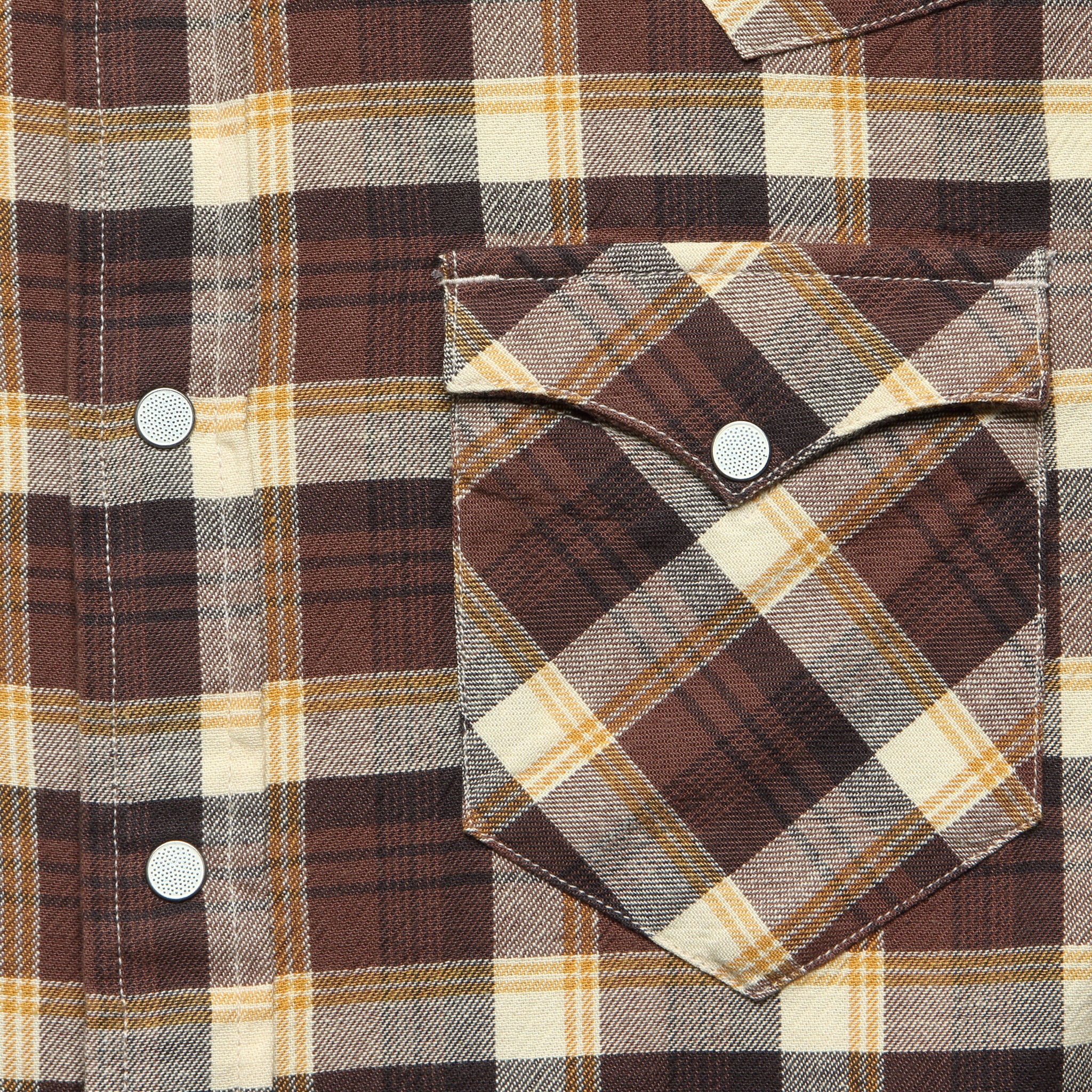 Slim Fit Plaid Western Shirt - Brown - RRL - STAG Provisions - Tops - L/S Woven - Plaid