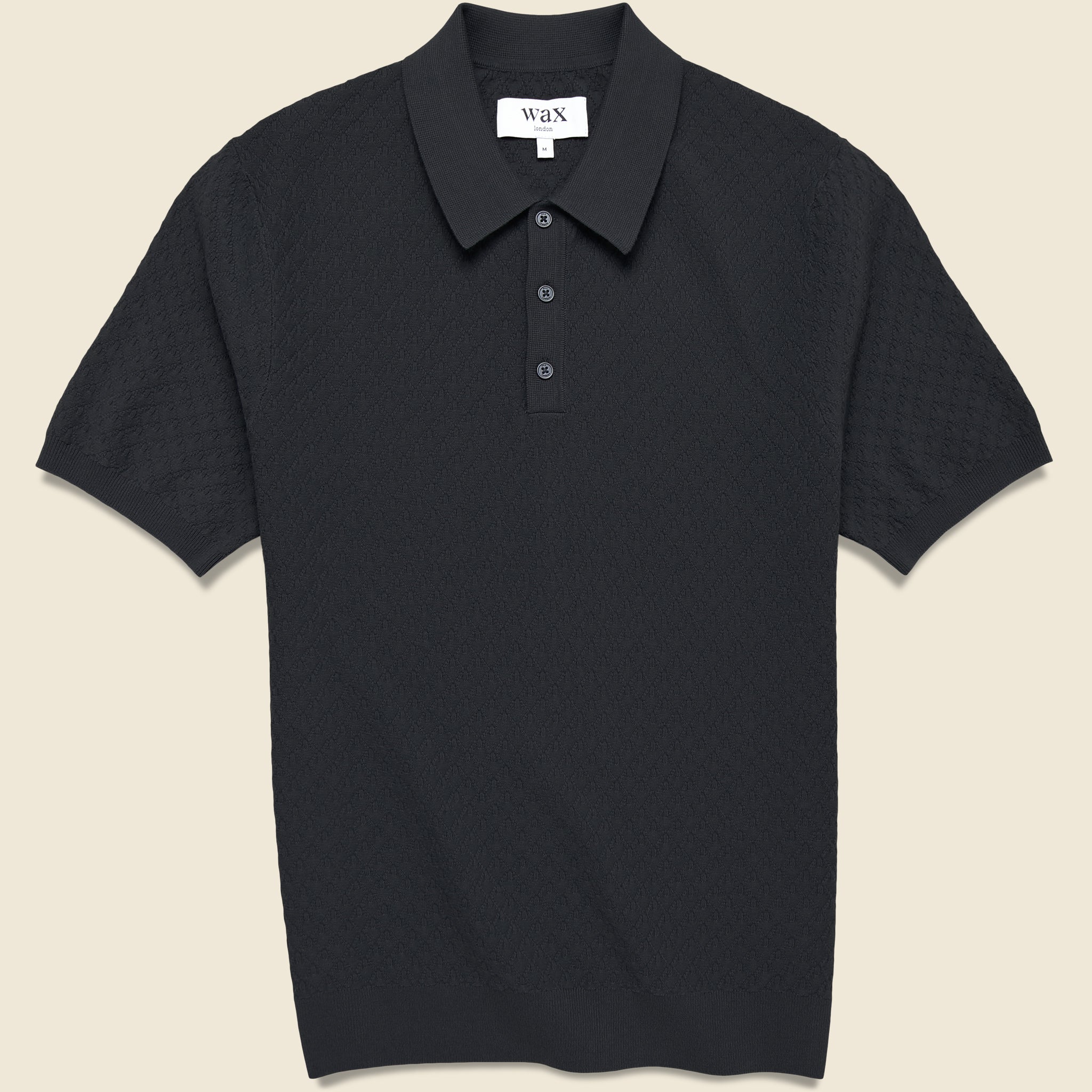 Naples Polo - Black - Wax London - STAG Provisions - Tops - S/S Knit