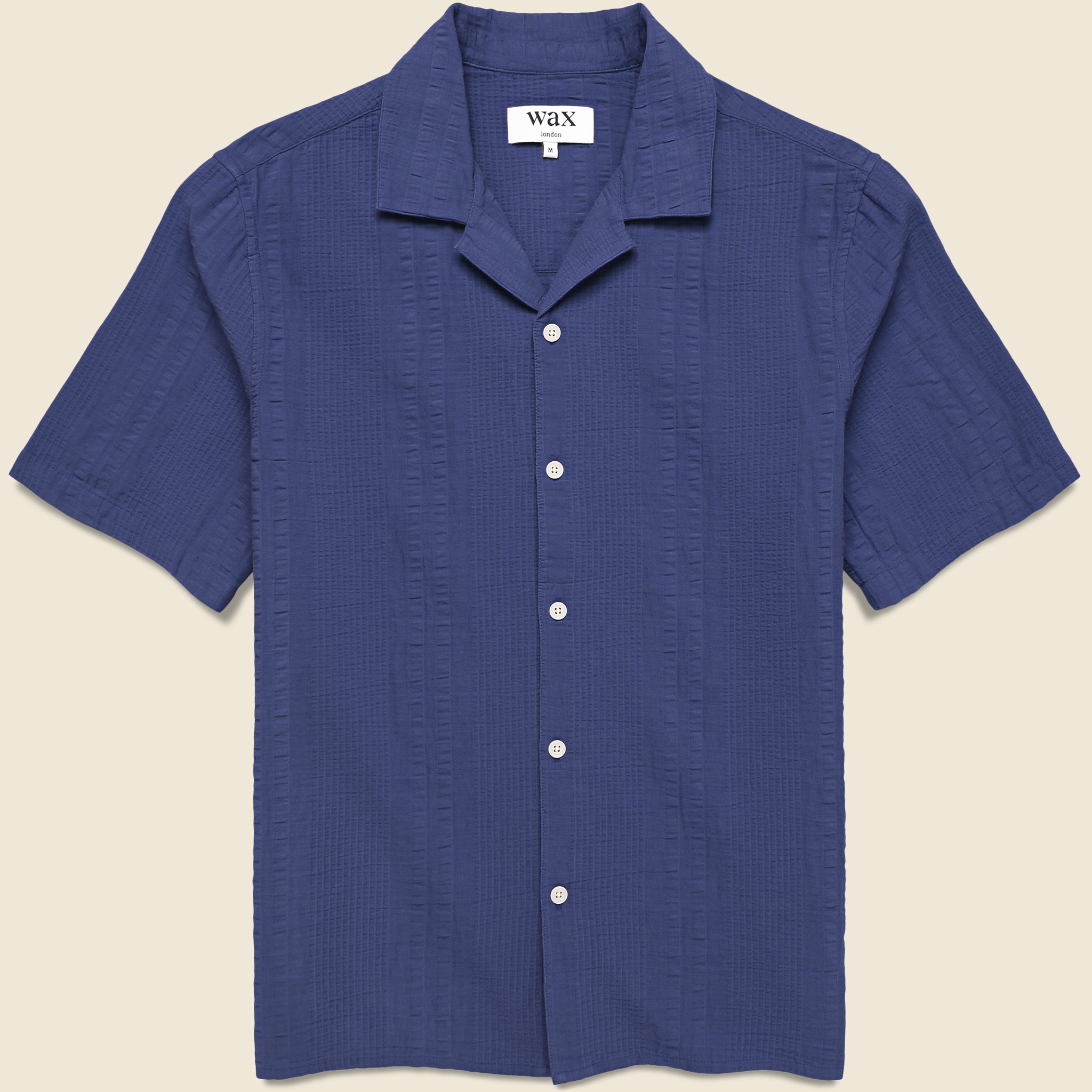 Double Weave Didcot Shirt - Dark Blue - Wax London - STAG Provisions - Tops - S/S Woven - Seersucker