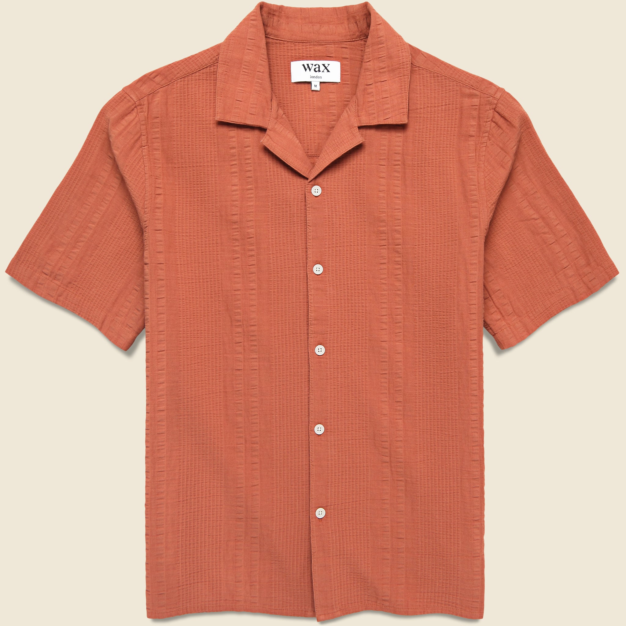 Double Weave Didcot Shirt - Rust - Wax London - STAG Provisions - Tops - S/S Woven - Seersucker