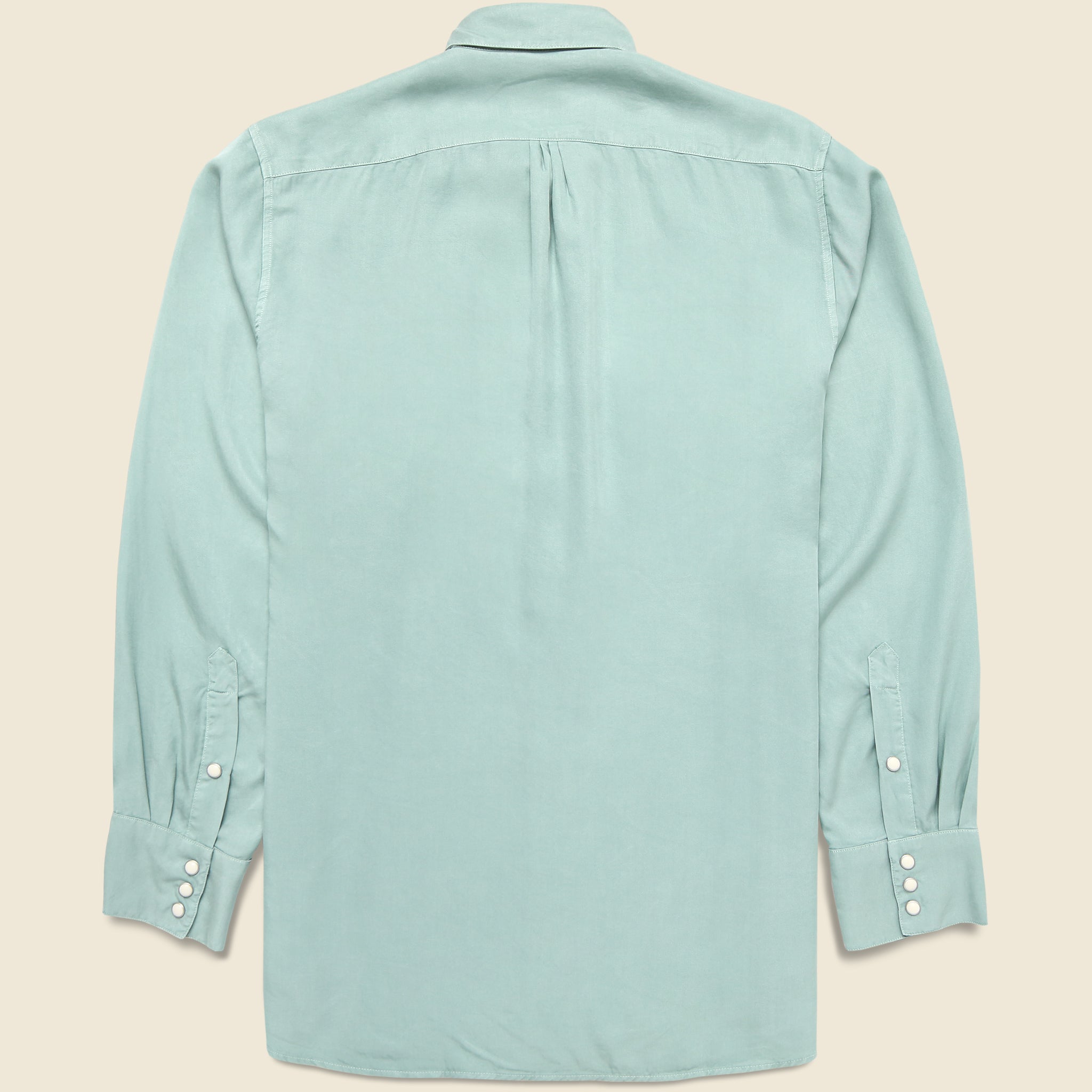 Pearl Snap Tencel Shirt - Sage - Wythe - STAG Provisions - Tops - L/S Woven - Solid