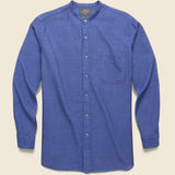 Band Collar Chambray Shirt - Indigo - BEAMS+ - STAG Provisions - Tops - L/S Woven - Solid