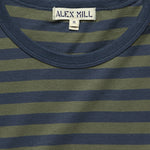 Striped Crew Tee - Asphalt/Army Olive - Alex Mill - STAG Provisions - Tops - S/S Tee