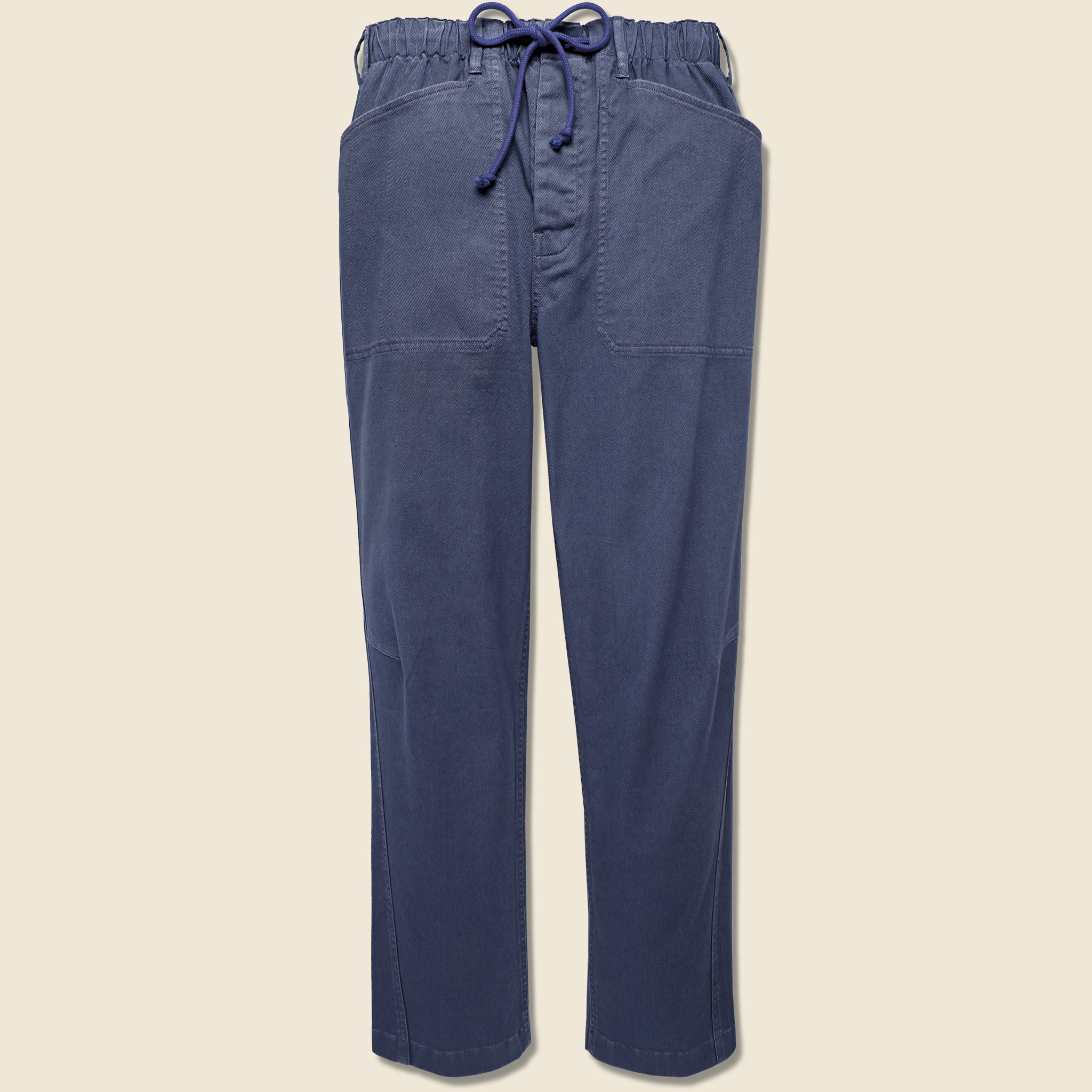 Pull On Button Fly Pants - Navy - Alex Mill - STAG Provisions - Pants - Twill