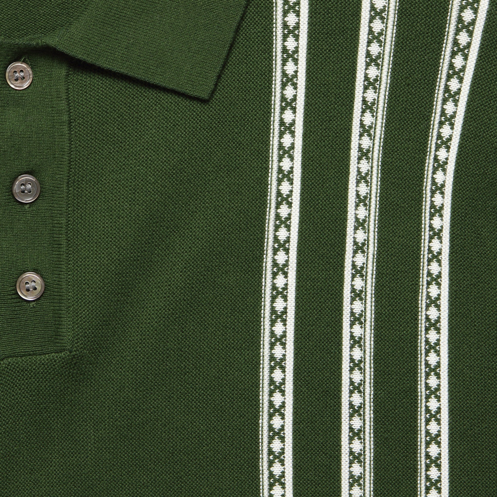 Vintage Jacquard Knit Polo - Olive - Barque - STAG Provisions - Tops - S/S Knit