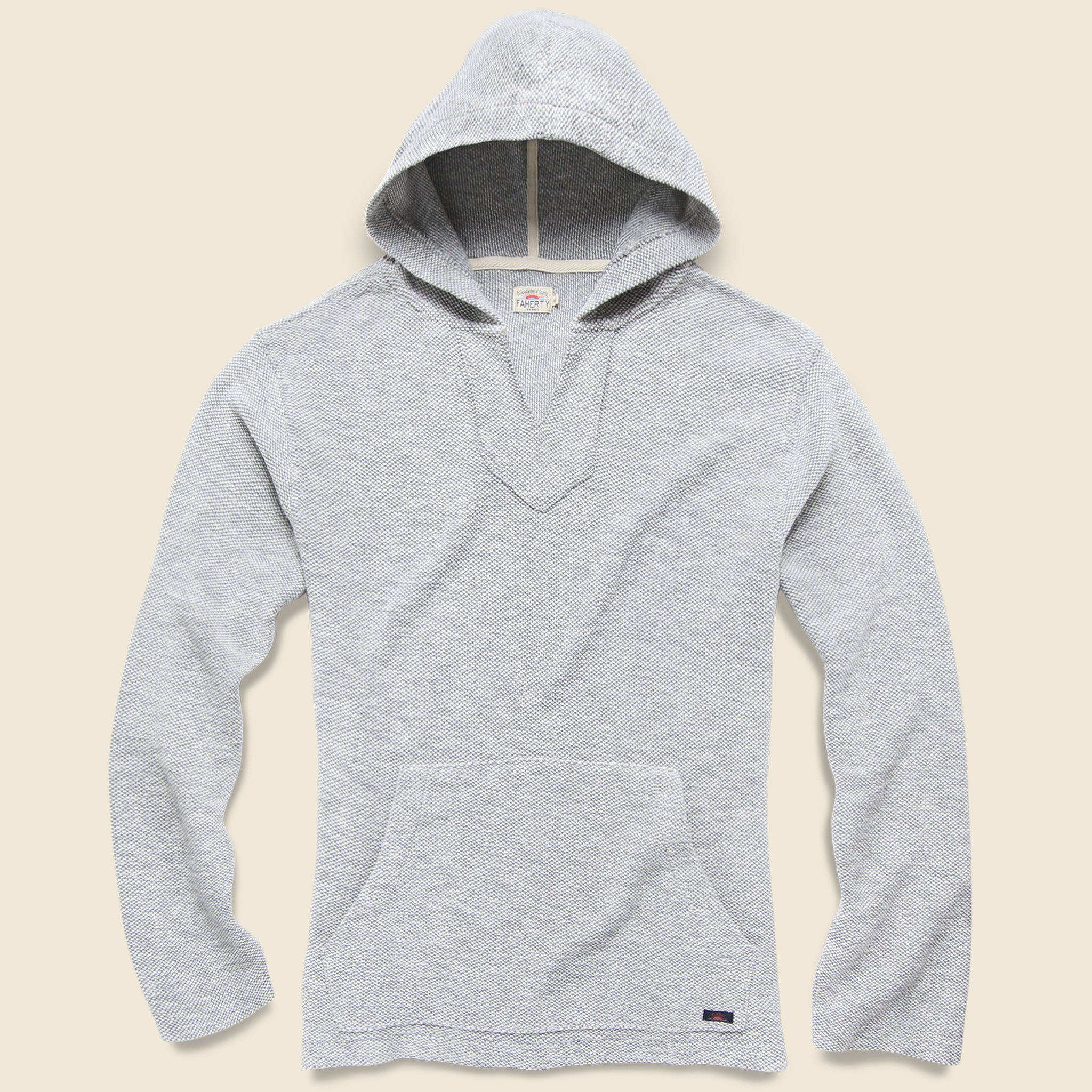 Backloop Jacquard Poncho - Grey - Faherty - STAG Provisions - Tops - Fleece / Sweatshirt