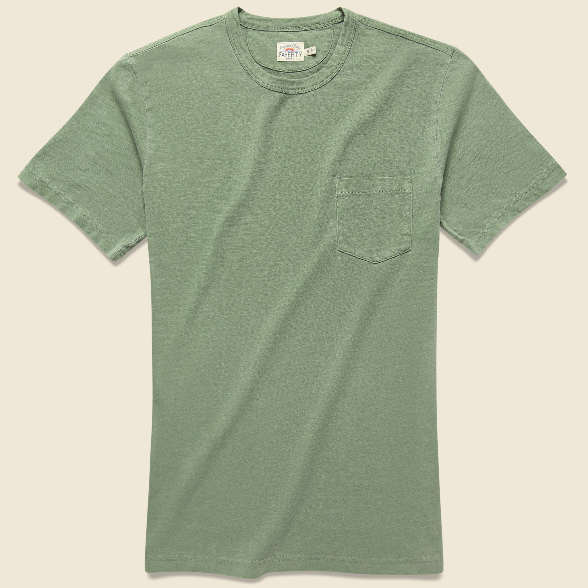 Garment Dye Pocket Tee - Spring Olive - Faherty - STAG Provisions - Tops - S/S Tee