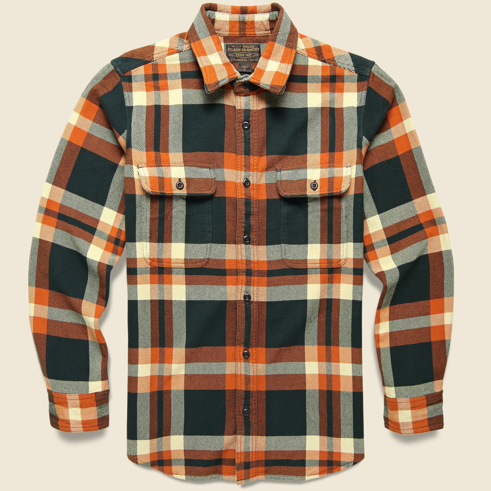 Vintage Flannel Workshirt - Fir/Rust - Filson - STAG Provisions - Tops - L/S Woven - Plaid