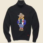 Holiday Bear Turtleneck Sweater - Black - Polo Ralph Lauren - STAG Provisions - Tops - Sweater