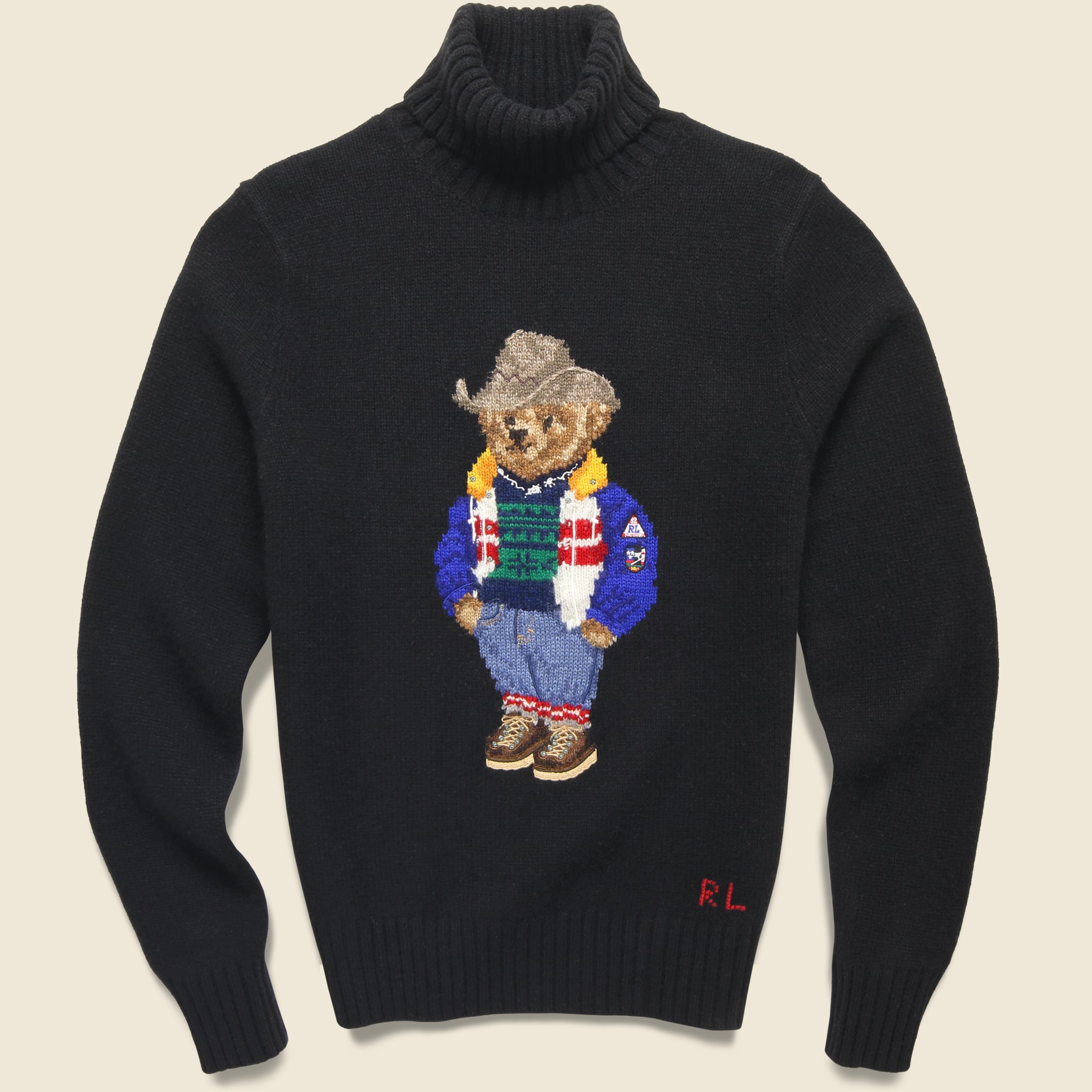 Holiday Bear Turtleneck Sweater - Black - Polo Ralph Lauren - STAG Provisions - Tops - Sweater
