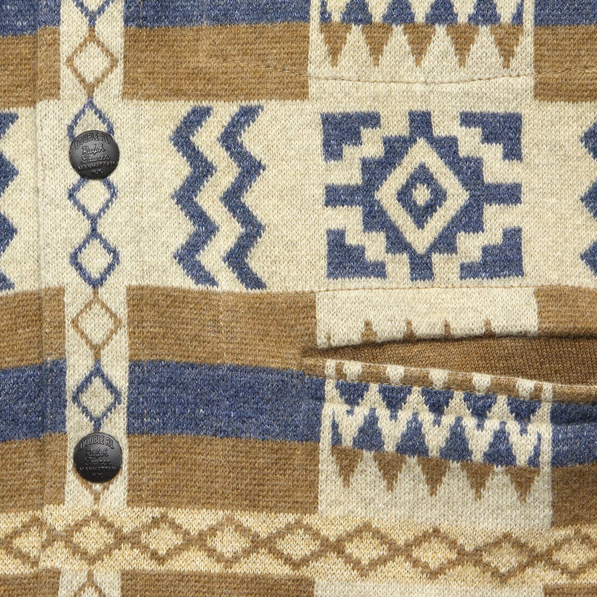 
                          Sweater Workshirt - Brown Cream Multi - RRL - STAG Provisions - Tops - L/S Woven - Overshirt
                        