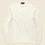 Waffle-Knit Henley - Paper White - RRL - STAG Provisions - Tops - L/S Knit